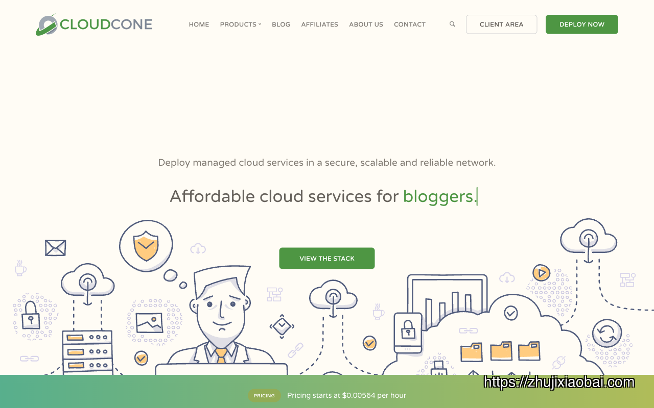 CloudCone homepage